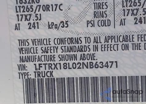 2002 Ford F-150 Lariat/Xl/Xlt из США, поврежденный, VIN 1FTRX18L02NB63471